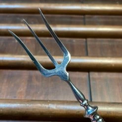 Bernal Cutlery Used Vintage Eichenlaub Sardine Forks Stainelss & Ebony Solingen Germany~1970's In Box