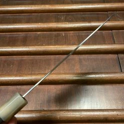 Hitohira Togashi 180mm Santoku Migaki Stainless Clad Aogami 1 Taihei Makassar Ebony Handle