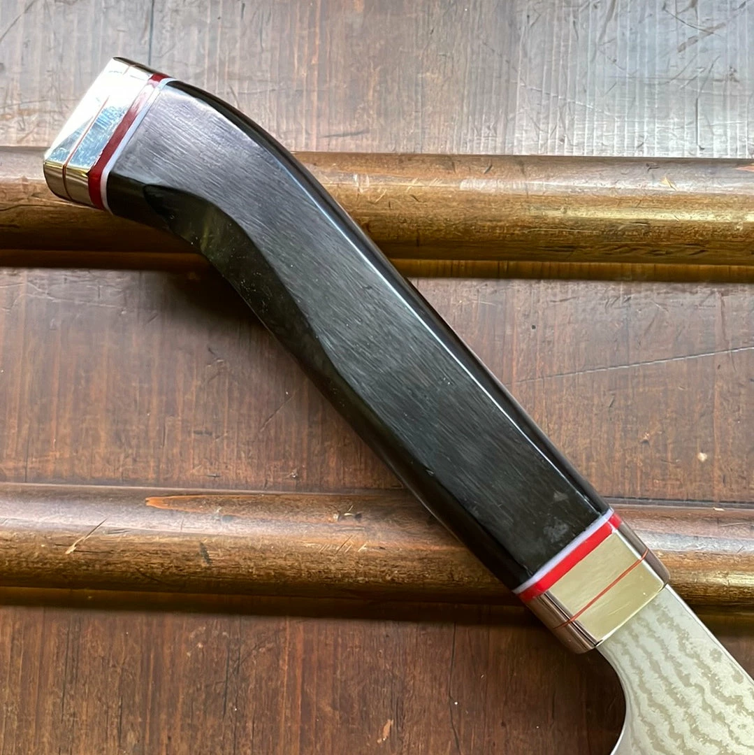 Hitohira Imojiya TH 210mm Gyuto VG10 Damascus Fusion Ebony Handle