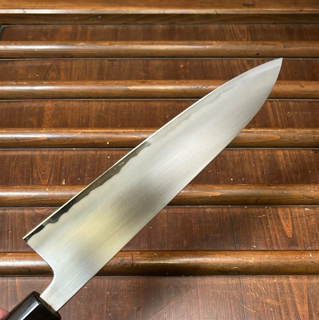 Wakui 210mm Gyuto Stainless Clad Shirogami 2 Migaki Warikomi Ho Octagonal