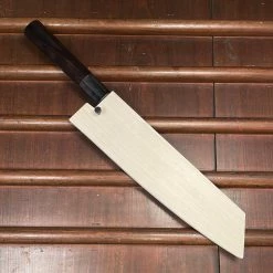 Sakai Kikumori Yugiri 225mm Kiritsuke Gyuto Stainless Clad Aogami 1 Ebony W/ Saya