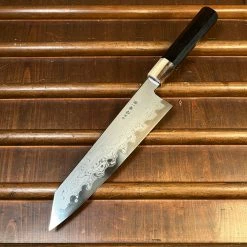 H&K Nakagawa 225mm Kiritsuke Gyuto Aogami 1 Damascus Ebony Blond