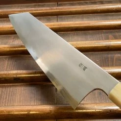 Hitohira Togashi 240mm Kiritsuke Gyuto Kasumi Stainless Clad Shirogami 1 Ebony Handle BLONDE Ferrule