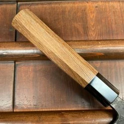 H&K Kumokage 150mm Petty Aogami 2 Kurouchi Carbon Damascus Teak Horn