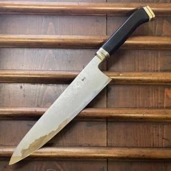 Hitohira Tanaka Kyuzo 240mm Gyuto Aogami 1 Damascus Ebony Handle (Fusion) The Vault