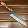 H&K Nigara Hamono SG2 180mm Santoku Kurouchi Tsuchime Stabilized Maple Burl Western Handle