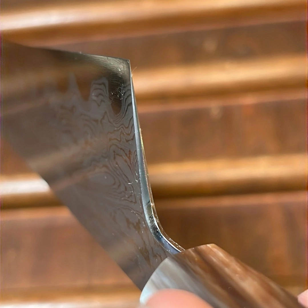 H&K Nakagawa 225mm Kiritsuke Gyuto Aogami 1 Damascus Ebony Blond