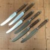 Eichenlaub Forged Tableware - Old German Table Knife- Walnut Matte - Set Of 6 Eichenlaub Tableware