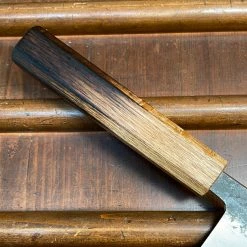 Fukui Hado Sumi 165mm Nakiri Shirogami #2 Kurouchi Finish - Burnt Oak