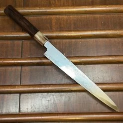 H&K Nakagawa Hamono Nakagawa 240mm Sujihiki Aogami 1 Damascus Ebony White Buffalo Horn