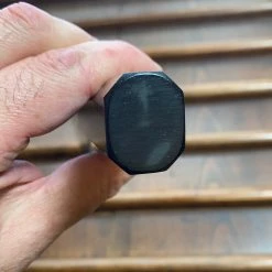 Hitohira Togashi 180mm Santoku Kasumi Stainless Clad Shirogami 1 Ebony Blonde Handle