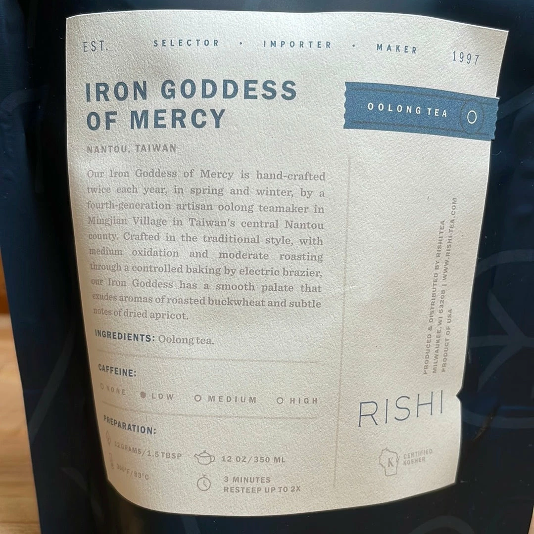 Rishi Tea & Botanicals Rishi Iron Goddess Of Mercy (Tieguanyin) - 100g