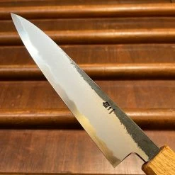Fukui Hado Sumi 135mm Petty Shirogami #2 Kurouchi Finish - Burnt Oak