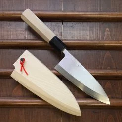 Hitohira Kikuchiyo Manzo 150mm Deba Aogami 2 Ho Wood W/ Saya