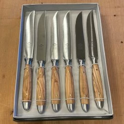 Eichenlaub Tableware Eichenlaub Forged Tableware - Steak Knife Table Length- Olive Matte- Set Of 6