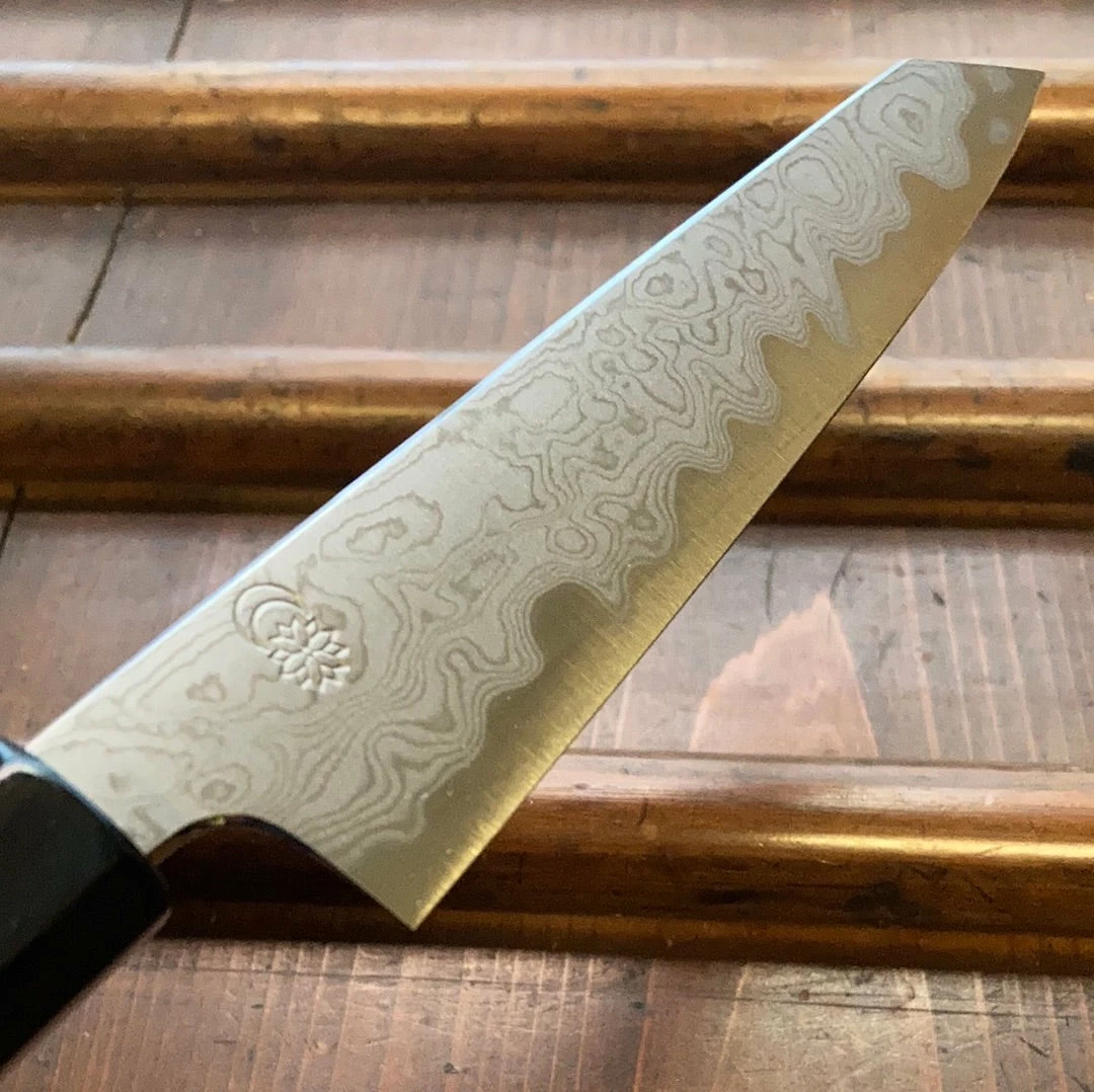 Sakai Kikumori 'Kikuzuki Uzu' 135mm Kiritsuke Petty Aogami 1 W/ Saya