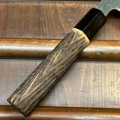 Robert Herder - Windmühlenmesser Tsukasa Hinoura 150mm Petty Shirogami Warikomi Kitaeji Suminagashi Burnt Chestnut Horn