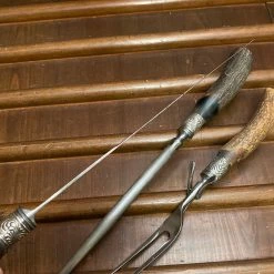 Bernal Cutlery American Cutlery Co 3pc Carving Set Carbon Steel Stag C1900-1920 The Vault