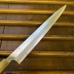 Hitohira Togashi 270mm Sujihiki Stainless Clad Shirogami 1 Ziricote Handle