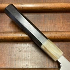 Hitohira Togashi 165mm Petty Kasumi Stainless Clad Shirogami 1 Ebony Handle
