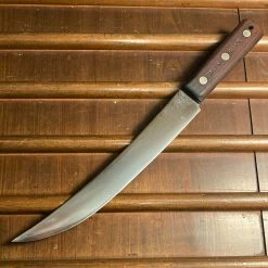 Bernal Cutlery Russell Green River Works 10" Scimitar Carbon Steel & Rosewood 1920's-40's Meat Breaking