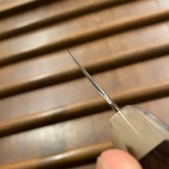 Hitohira Togashi 240mm Gyuto Kasumi Stainless Clad Shirogami 1 Ebony Handle