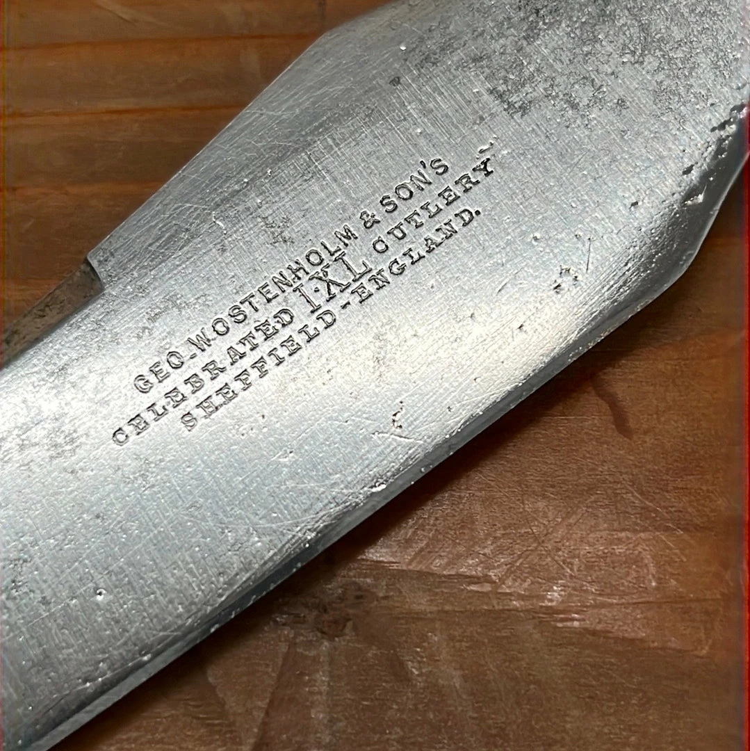 Bernal Cutlery Geo Wostenholm & Sons Carving Set Carbon Steel Sterling Stag Sheffield 1891-1920's? Used Vintage