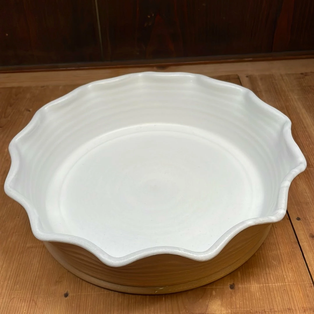 Millet & Hammer White Ceramic Pie Plate