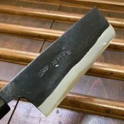 Nakajo Kaji-bei 135mm Nakiri Iron Clad Shirogami 2 Kurouchi Buffalo Horn