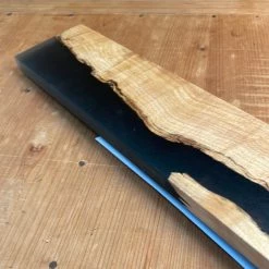Knife En Place Harmony Curly Maple With Black Epoxy - 19.875x3