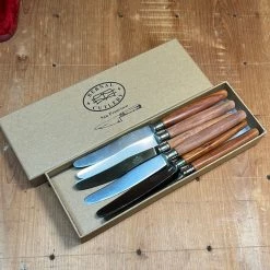 Vintage Eichenlaub Tableware Eichenlaub Fruit / Dessert Knife Set 6 Stainless & Cherry Wood Solingen Germany~1950's 60's