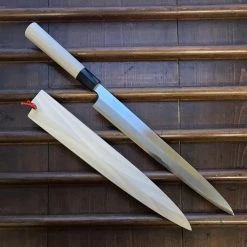 Hitohira Togashi 300mm Yanagi Shirogami 1 Tachi Finish D Ho Horn W/ Saya