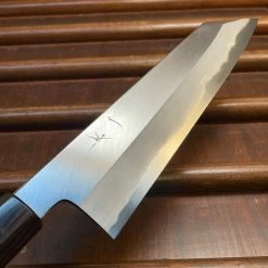Hitohira Kikuchiyo Kyuzo 210mm Kiritsuke Gyuto Iron Clad Shirogami 2 Migaki Cherry/Ebony Handle