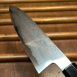H&K Hatsukokoro Komorebi 180mm Santoku Aogami 2 Damascus Ebony Handle