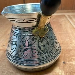 Panyas Kulhan Hand-carved Nickel And Copper Turkish Coffee Pot Coffee & Tea Tools