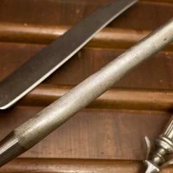 Bernal Cutlery Unmarked 3pc Carving Set Carbon Steel Sterling Handles USA 1890’s-1920’s?