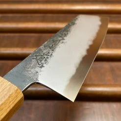 Fukui Hado Sumi 135mm Ko-Bunka Shirogami #2 Kurouchi Finish - Burnt Oak