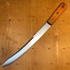 Bernal Cutlery Slicer Landers Frary & Clark 11.5" Bullnose Scimitar Carbon Steel & Beechwood 19th C