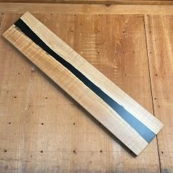 Knife En Place Harmony Quartersawn Curly Maple With Black Epoxy - 19.75x4" Kitchen Tools