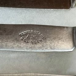 Vintage Antique A.W. Solingen Buckels Table Knives In Shadow Box ~1900-20