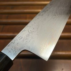 H&K Hatsukokoro Komorebi 180mm Santoku Aogami 2 Damascus Ebony Handle