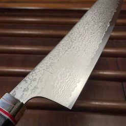 Hitohira Imojiya TH 240mm Gyuto VG10 Damascus Fusion Ebony Handle