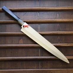 Hitohira Tanaka Manzo 300mm Yanagi Aogami 1 Damascus Ebony W/ Saya