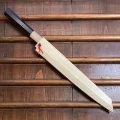 Hitohira Tanaka Manzo 270mm Kiritsuke Yanagi Aogami 1 Damascus Ebony W/ Saya