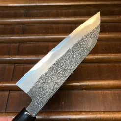 Robert Herder - Windmühlenmesser Tsukasa Hinoura 165mm Santoku Shirogami Warikomi Kitaeji Suminagashi Double Horn Enju