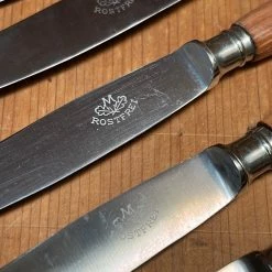 Vintage Eichenlaub Tableware Eichenlaub Fruit / Dessert Knife Set 6 Stainless & Cherry Wood Solingen Germany~1950's 60's