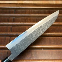 Robert Herder - Windmühlenmesser Tsukasa Hinoura 240mm Gyuto Shirogami Warikomi Kitaeji Suminagashi Double Horn Enju