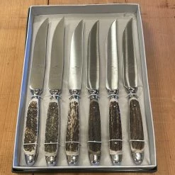 Eichenlaub Forged Tableware - Steak Knife Table Length- Staghorn Polish - Set Of 6