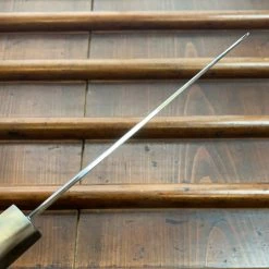 Hitohira Togashi 180mm Santoku Kasumi Stainless Clad Shirogami 1 Ebony Blonde Handle