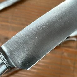 Vintage #2 Landers Frary & Clark Aetna Works Carving Set Carbon Steel Large Sterling Ferrules Stag ~1880's-1910's Used Vintage